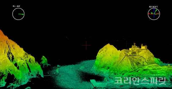초정밀 라이다(LiDAR)를 장착한 드론으로 촬영한 독도의 모습. [사진=문화재청]