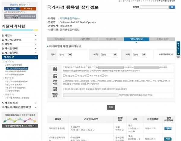 한국산업인력공단은 국가자격정보 누리집 '큐넷'에서 응시자의 합격여부와 해당 자격을 요구하는 채용공고를 한번에 확인할 수 있는 서비스를 23일부터 제공한다. [사진=고용노동부]