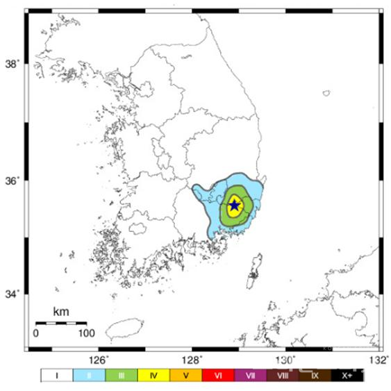 기상청은 30일 새벽 0시 32분 경남 밀양시 동북동쪽 15km지역에서 규모 3.5의 지진이 발생했다고 발표했다. (사진=기상청)