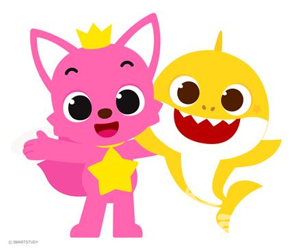 서울시 홍보대사로 위촉된 핑크퐁(왼쪽)과 아기상어(오른쪽). 두 캐릭터는 스마트스터디 사가 제작했으며, 유튜브 구독자 4천만 명, 누적 조회수 46억 7천만 회로 전 세계적인 인기 캐릭터이다. [사진=서울시]