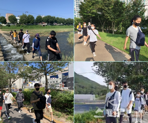 '우리동네 100km' 프로젝트를 하는 동안 학생들은 대전 도심에서 조금만 벗어나면 자연을 만날 수 있다는 걸 발견했다. [사진=벤자민인성영재학교 대전학습관]