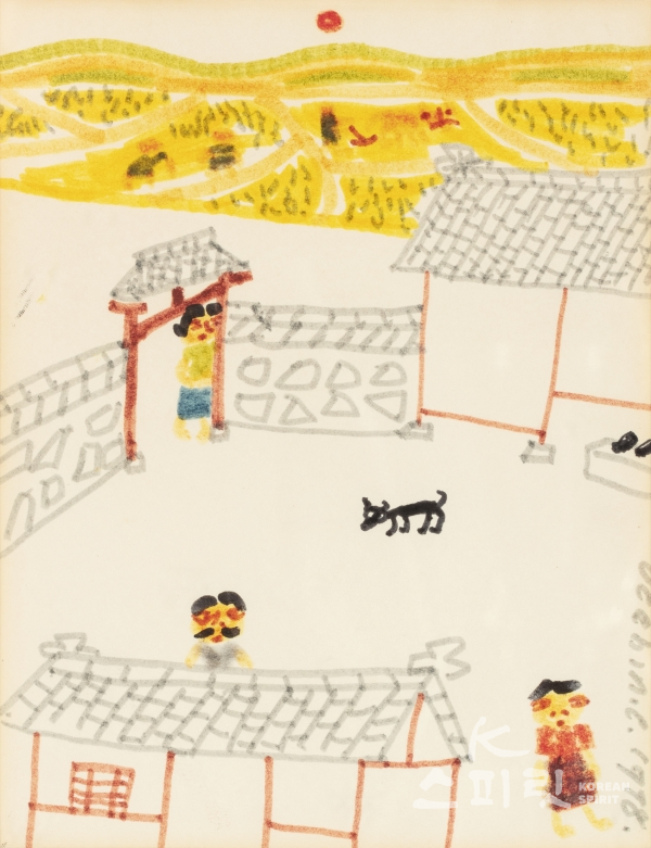 장욱진, 마을, 1978, 캔버스에 유채, 20 x 15 cm. [사진=아라리오갤러리]