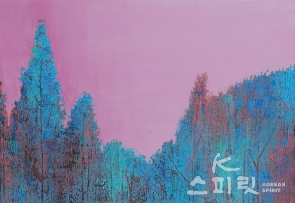 푸른 산, 50 x 72.7cm, acrylic on panel, 2020. [사진제공=갤러리 도스]