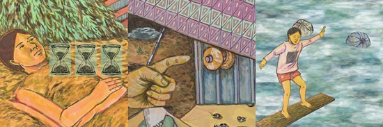 조민아, '돌아보고, 굽어보고',  단채널 애니메이션, 2분 41초, 2020. [사진제공=아트스페이스휴]