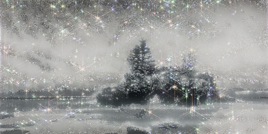 ARTIFICIAL LANDSCAPE– Luminous Greige Landscape 01, 100x200cm, Mixed media & Swarovski’s cut crystals on canvas, 2020. [사진제공=갤러리그림손]