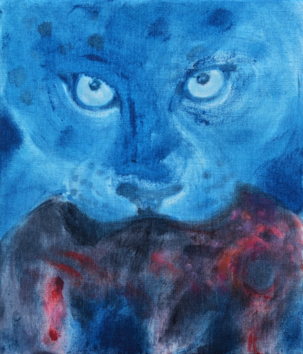 파랑,  ' A leopard biting its prey',  oil on canvas  35x28cm  2021. [사진=아트팩토리 NJF 레지던스 제공]