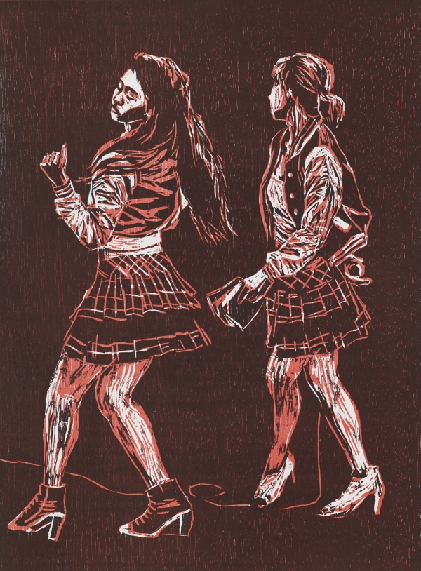 댄서 Dancers, woodcut, 34.5 x25.3cm, 2020. [사진=이길이구갤러리 제공]