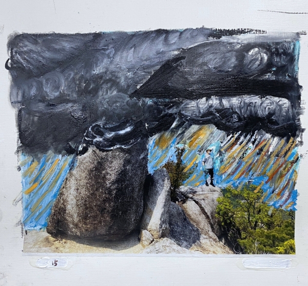 폭풍 Storm 15, Acrylic, collage, and oil pastel on paper, Approx. 30 x 40 cm, 2021. [사진=아라이오갤러리]