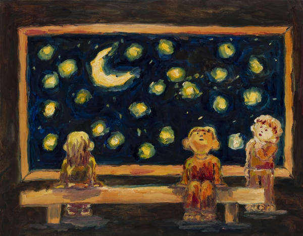 창 밖의 별 바라보기 Looking at the stars outside the window ,  Oil on canvas ,117 x 91cm, 2021. [사진=이길이구갤러리]