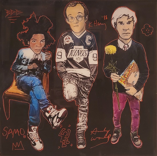 The Producer BDB Basquiat, Haring & Warhol , 30.5 x 30.5 cm Acrylic, Enamel, Resin on Board , 2019. [사진=갤러리 그림손]