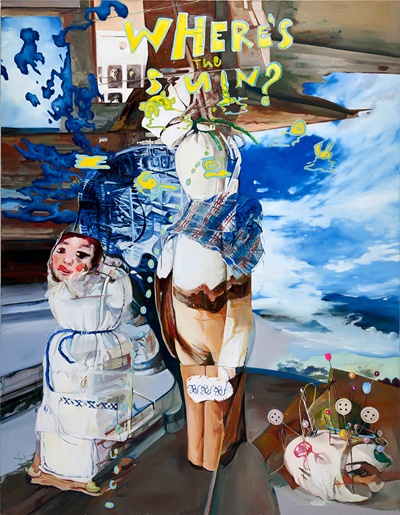 Summer Garage_Kronborg 여름날의 차고, 크론보그, Oil on canvas, 229 x 177.7 cm, 2020. [사진=아라리오갤러리 서울]