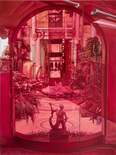 Red Scene Glyptotek 레드씬 글립토텍, Oil on canvas, 243.8 x 182.4 cm, 2020. [사진=아라리오갤러리 서울 제공]