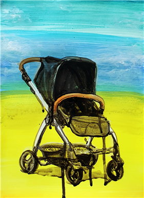 조성훈, A stroller, 29.7x21.0cm, Acrylic on paper, 2022. [사진=4log Artspace 제공]