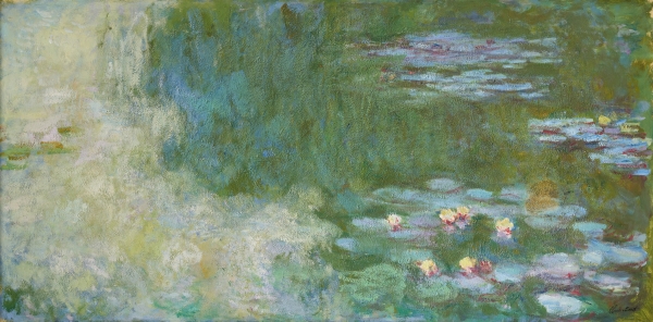 수련이 있는 연못, 클로드 모네(1840-1926), 1917-1920년, 캔버스에 유채, 100.0.×200.5cm, 국립현대미술관. [사진=국립중앙박물관 제공]