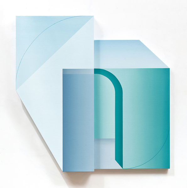 서재정, Illusory Pattern_O-2, oil on shaped canvas, 92x92x8(h)cm, 2020. [사진 제공 큐레이터의 아뜰리에]