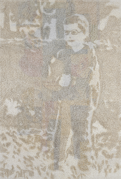 이길우,  뉴욕에서 만난 뿔테안경을 쓴 아이, 155X106cm, 2022 [사진 한벽원미술관]