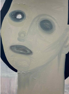 앉아있는_얼굴, 100×72.7cm, oil on canvas, 2022 [이미지 아트스페이스 휴]