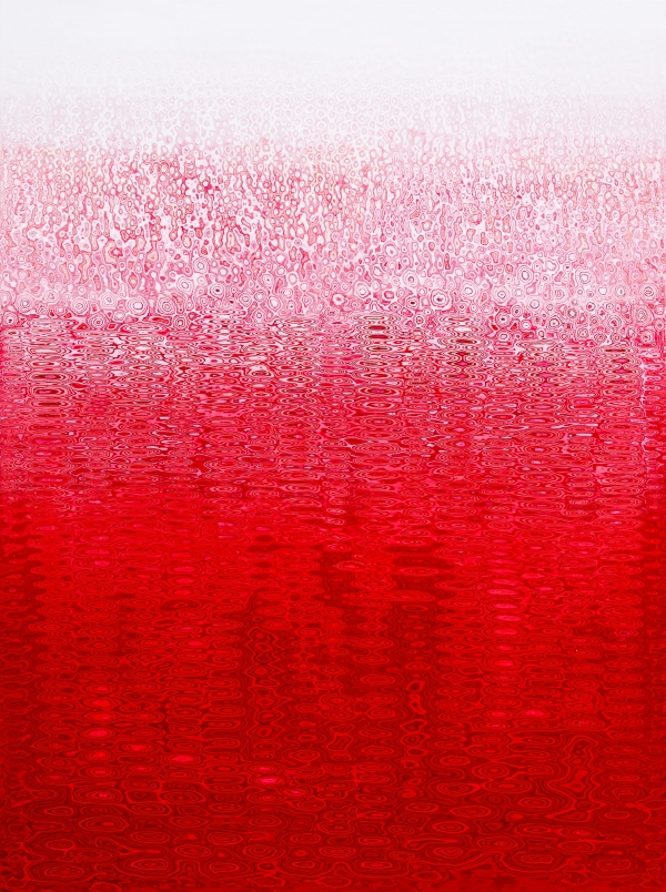 Reflet rouge, 130.5 x 97.5cm, Acrylic on canvas, sanding, 2022 [사진 갤러리 조은]