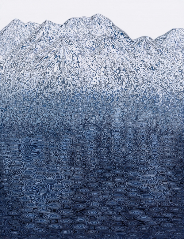 Montagne bleue, 116.5 x 89.5cm, Acrylic on canvas, sanding, 2022 [사진 갤러리 조은]