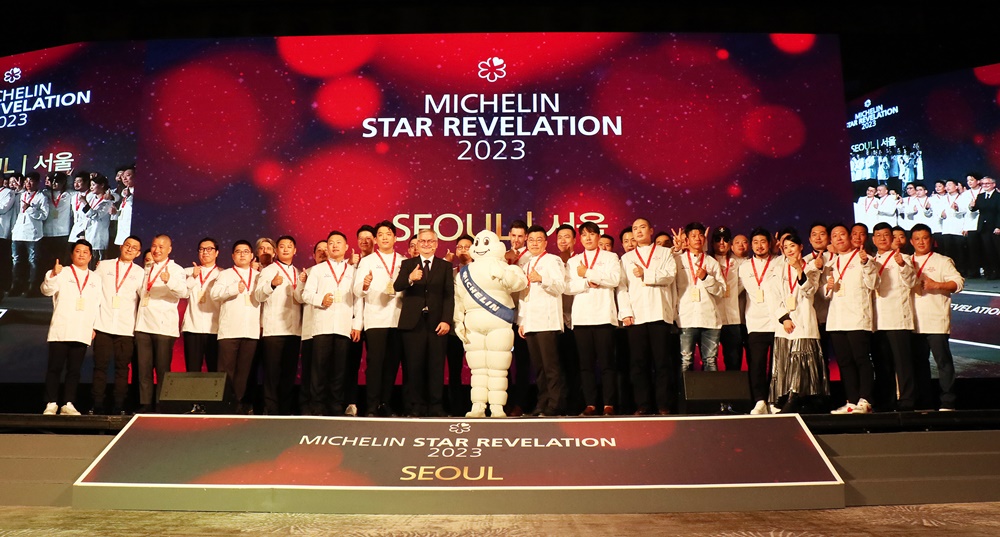 미쉐린은 10월 13일 서울 광진구 비스타 워커힐서울에서  '미세린가이드 서울 2023'공식 발간행사를 열었다. [사진 김경아 기자]