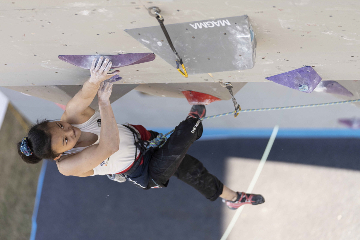 '2022 IFSC 서울 스포츠클라이밍 아시아선수권 대회' 서채현 선수 경기 모습. [사진 대한산악연맹]