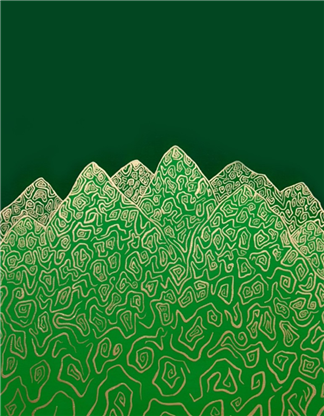 마리아, The Mountain(Green), 40.9x33.3cm,  oil and gold on canvas, 2022 [사진 공간연줄]