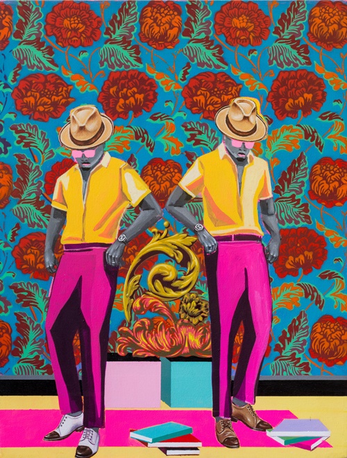 Tafadzwa Tega, Vakomana vemuoono(visionary boys), mixed media on canvas, 100x80. 2022. 사진 갤러리데이지