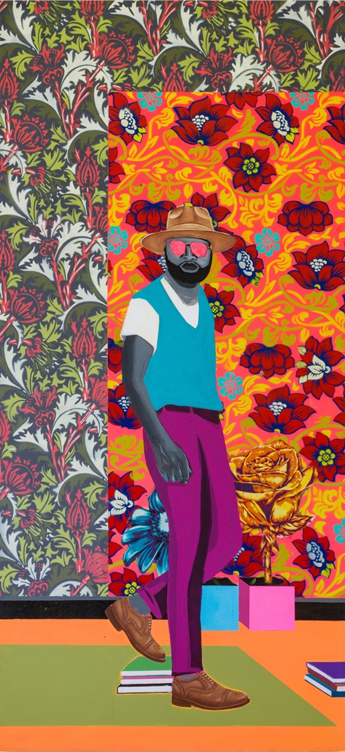 Tafadzwa Tega, Malume(uncle), mixed media on canvas, 130x60cm, 2022. 사진 갤러리데이지