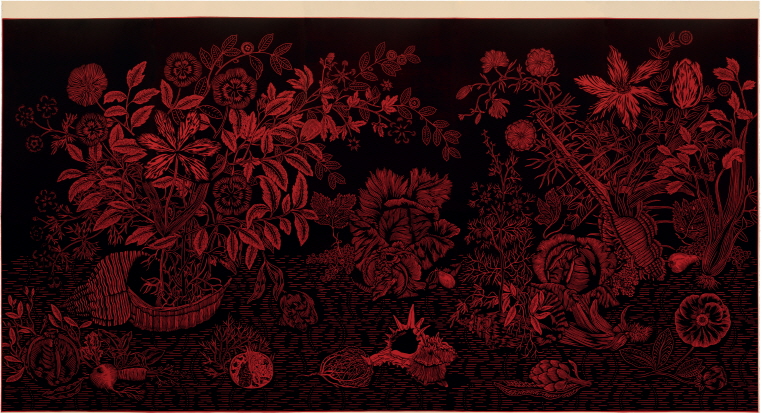 조지 네스빗 Jorge Nesbitt, 무제 Untitled, 2018, 종이에 리노컷 Linocut on paper, 180x350cm. 사진 한국국제교류재단