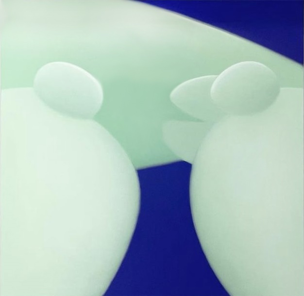 김현정, 곡선 풍경(Green), oil on canvas, 120×120cm, 2023. 사진 갤러리 그림손