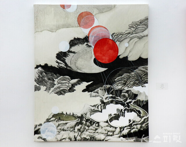 김인화, '다가오다', 60x73cm, Oil on canvas, 2022 [사진 김경아 기자]
