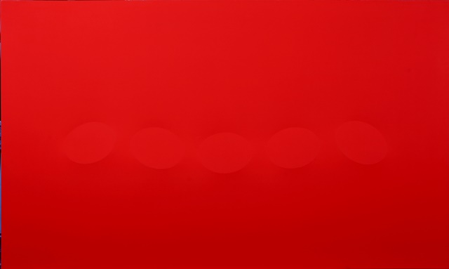 Turi Simeti, 5 Ovali rossi, 2015, Acrylic on shaped canvas, 120x200 cm. 사진 오페라 갤러리 서울