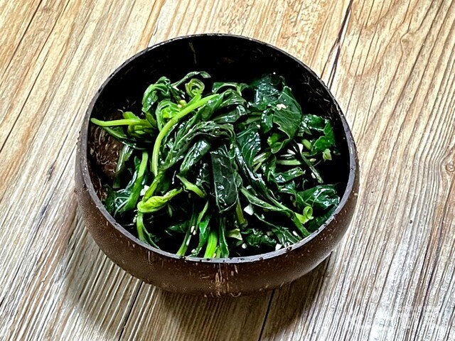 완성된 취나물 무침. 사진 백연지 시민기자.