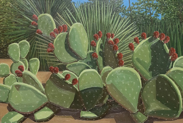정인혜,  cactus garden 02, 2023, oil on canvas, 45.5x65.1cm. 사진 아뜰리에아키
