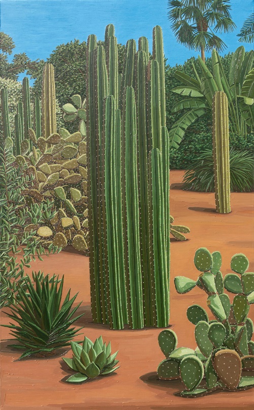 정인혜, cactus garden 02, 2023, oil on canvas, 130.3x80.3cm. 사진 아뜰리에아키