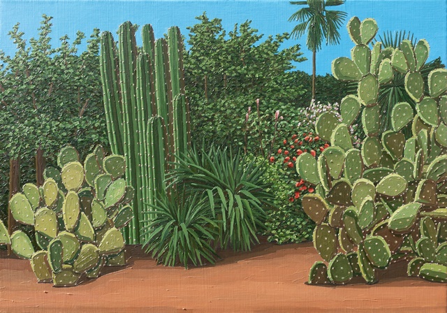 정인혜,  cactus garden 01, 2023, oil on canvas, 45.5x65.1cm. 사진 아뜰리에아키