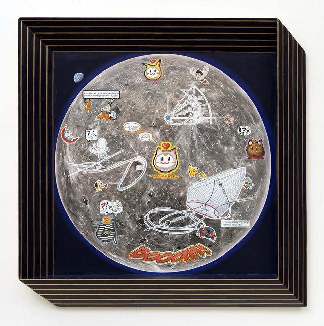 Far Side of the Moon - NanaAstro, Oil on constructed birch ~, 105 x 105 x 11cm  사진 갤러리 데이지
