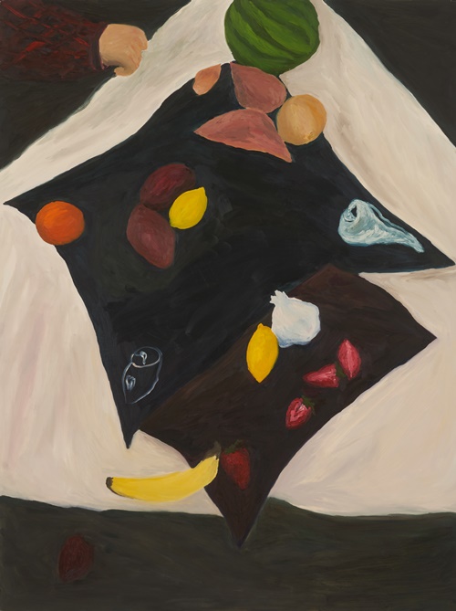 Carrie Cook, Fallen Fruit, 2022, Oil on Canvas, 121.92×91.44cm 사진 백아트