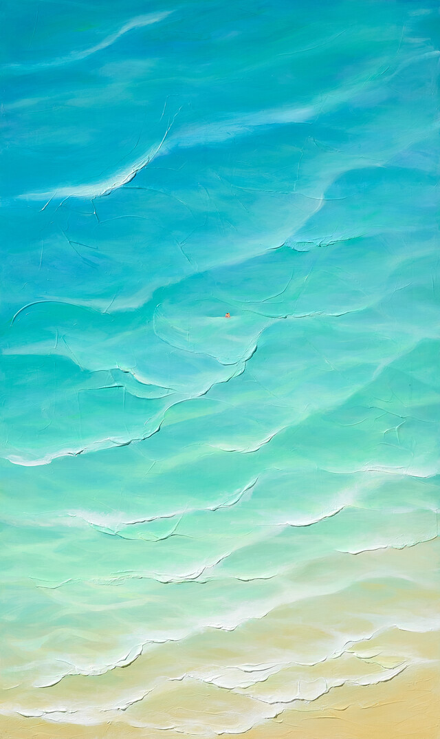 정화백, '비치바이브', acrylic & mixed on canvas, 162.2x97cm, 2022 [사진 제공 슈페리어갤러리]