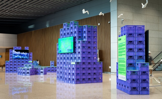 미디어·디지털 아트 기획전시 'In Sync'는 10월 22일까지 인천공항에서 관람할 수 있다. 이미지 예술경영지원센터