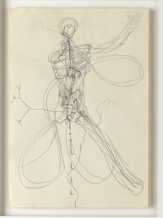 Bewegung Rhythmus, 움직임의 변화, 1962, 접힌 종이에 연필, 파트 C, 종이: 21.7 x 15.2 cm, 액자: 67.2 x 53.6 x 2.8 cm [사진 타데우스 로팍 서울]