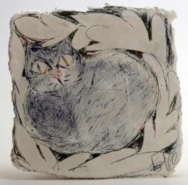 이금영, 고양이, 2023,  Ceramic, 20x20cm. 사진 헤드비갤러리