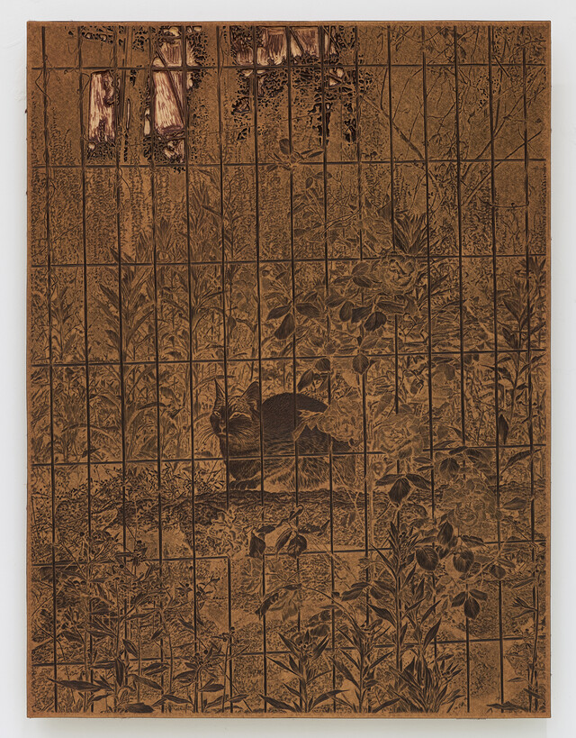 리놀륨 판, Embossed on Linoleum, 53x 39.5cm (Frame_62 x 49 cm), 2023 [사진 제공 페이지룸8]