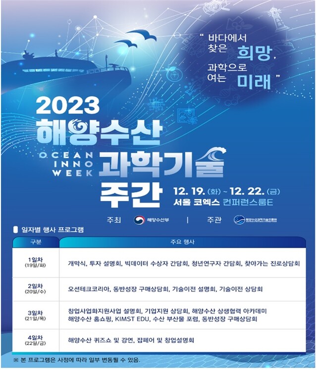 ‘2023 해양수산과학기술주간’ 포스터[이미지 해양수산부]
