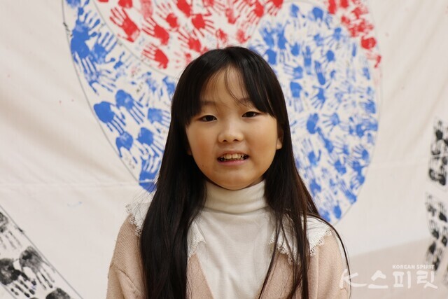 챌린지 참가소감을 말하는 선창초등학교 박초민 학생. 사진 강나리 기자.