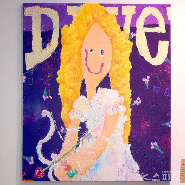이선근, Cupid, Acrylic on canvas, 72.7x60.6cm, 2023 ​[사진 김경아 기자]