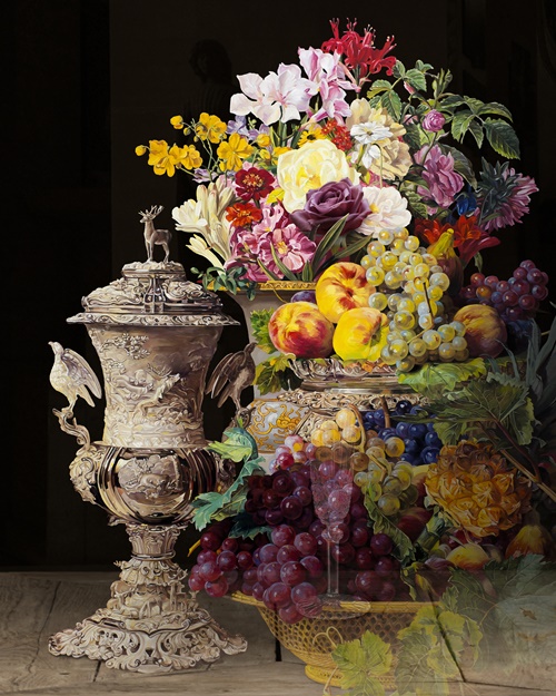 배준성, The Costume of Painter - Still Life With flowers and fruits, 2023, lenticular,  37.5 x 30cm. 이미지 갤러리 그림손
