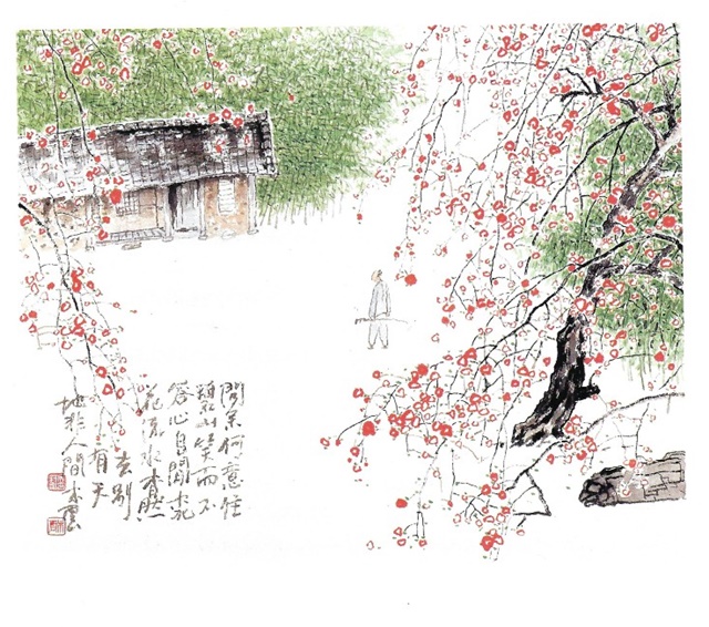 오견규,  봄, 2020년대, 장지 채묵, 53×65cm. 이미지 정유철 기자