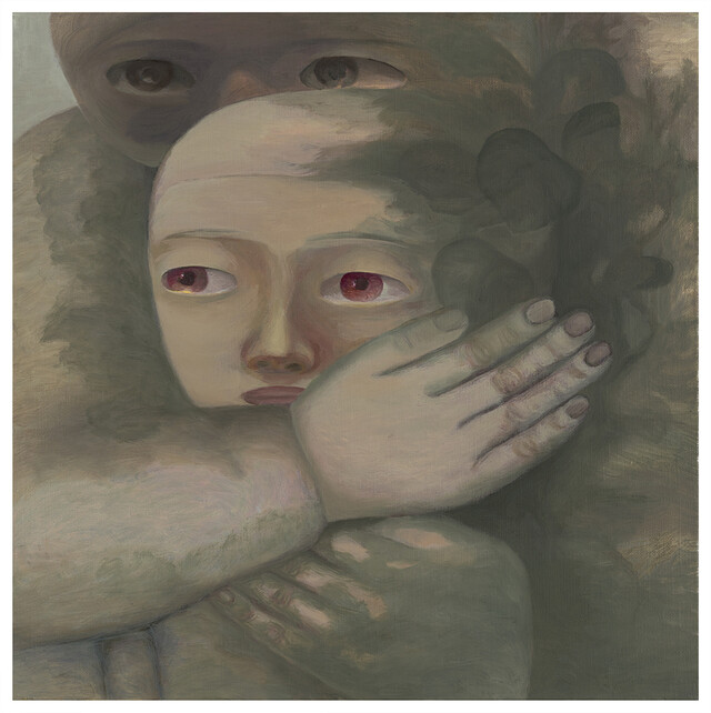 임춘희, 위로, 2017-2018, oil on canvas, 45.5×45.5cm. 이미지 갤러리에스피