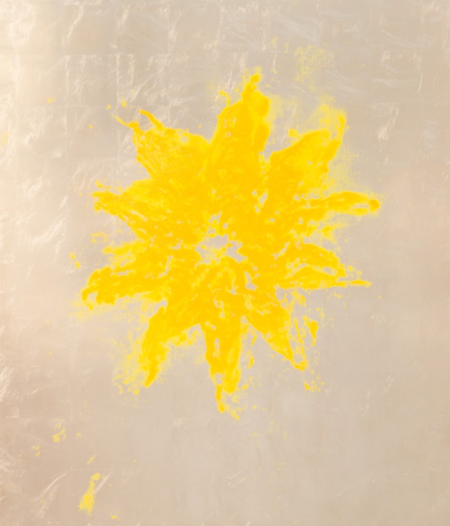 국제갤러리, 쟝-미셸 오토니엘(Jean-Michel OTHONIEL), Passiflora, 2023, Painting on canvas, color inks on white gold leaves, Ed.1/2, 84×72×5cm. 이미지 한국화랑협회